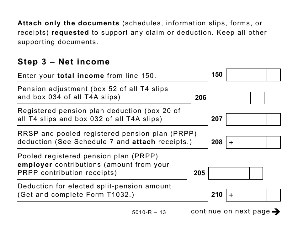 Form 5010-R Income Tax and Benefit Return (Large Print) - Canada, Page 13