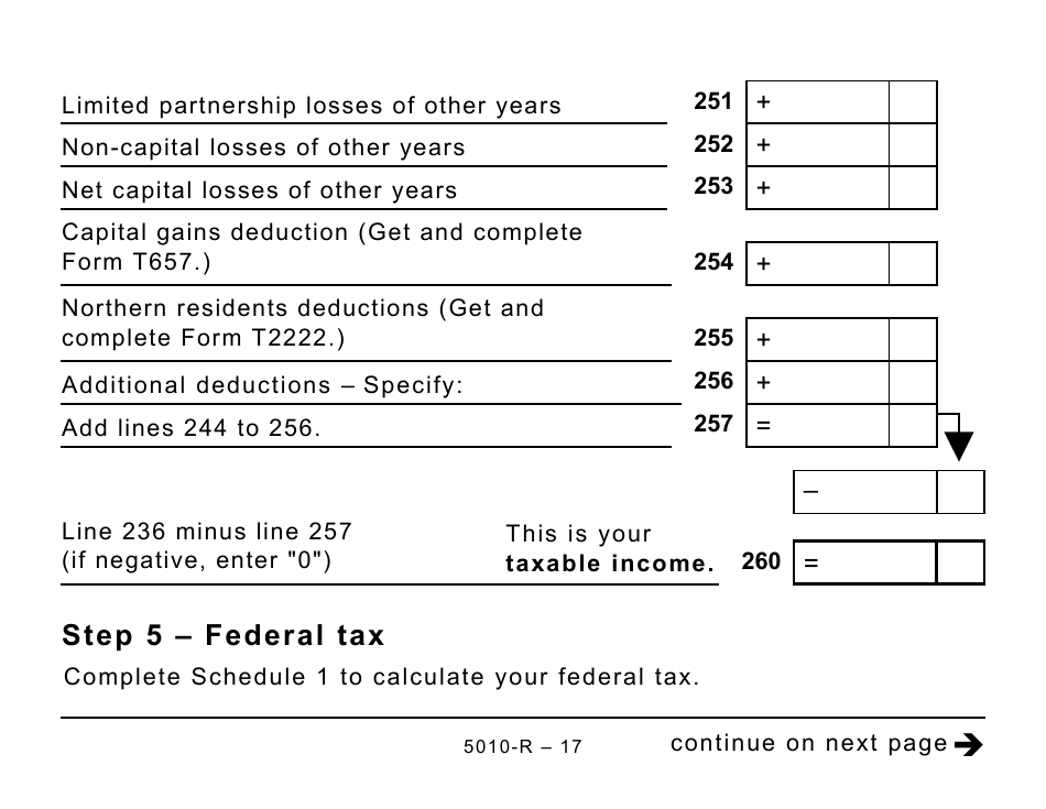 Form 5010-R Income Tax and Benefit Return (Large Print) - Canada, Page 17