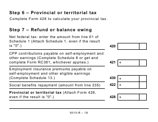 Form 5010-R Income Tax and Benefit Return (Large Print) - Canada, Page 18