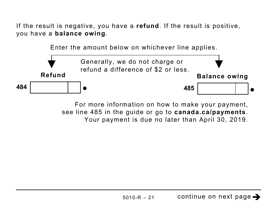 Form 5010-R Income Tax and Benefit Return (Large Print) - Canada, Page 21