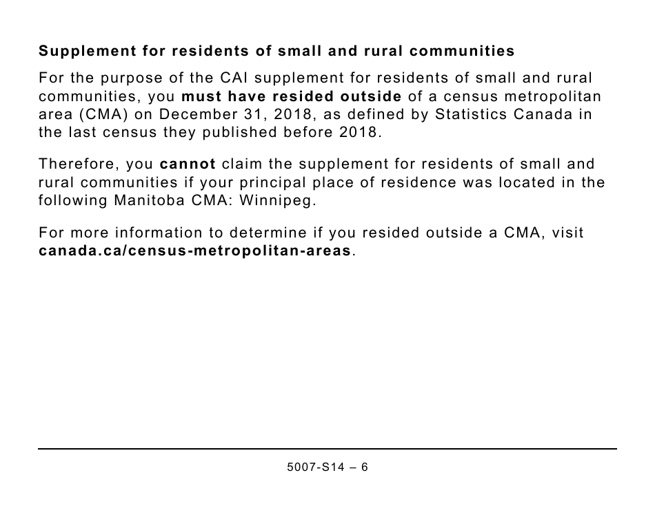Form 5007-S14 Schedule 14 Climate Action Incentive (Large Print) - Canada, Page 6