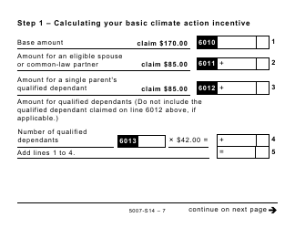 Form 5007-S14 Schedule 14 Climate Action Incentive (Large Print) - Canada, Page 7