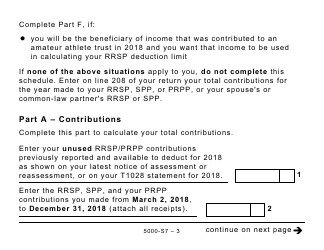 Form 5000-S7 Schedule 7 Rrsp and Prpp Unused Contributions, Transfers, and Hbp or LLP Activities (Large Print) - Canada, Page 3