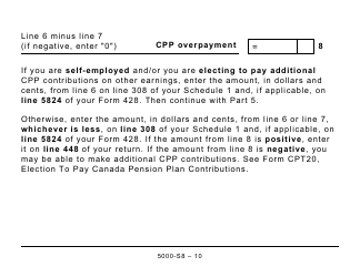 Form 5000-S8 Schedule 8 Canada Pension Plan Contributions and Overpayment (Large Print) - Canada, Page 10