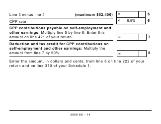 Form 5000-S8 Schedule 8 Canada Pension Plan Contributions and Overpayment (Large Print) - Canada, Page 14