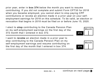 Form 5000-S8 Schedule 8 Canada Pension Plan Contributions and Overpayment (Large Print) - Canada, Page 5