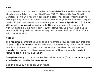 Form 5000-S2 Federal Amounts Transferred From Your Spouse or Common-Law Partner (Large Print) - Canada, Page 4