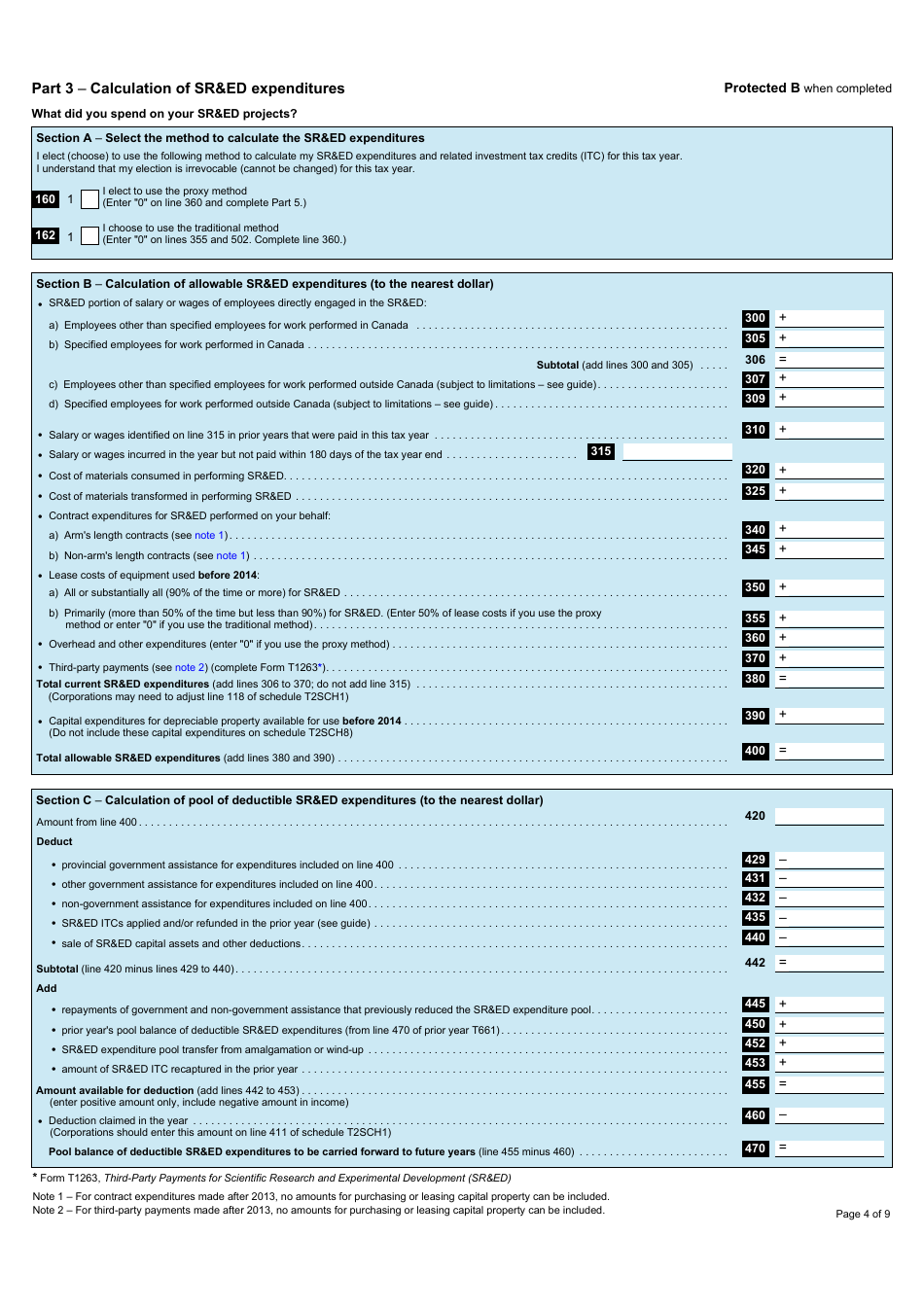 Form T661 Scientific Research and Experimental Development (Sred) Expenditures Claim - Canada, Page 4