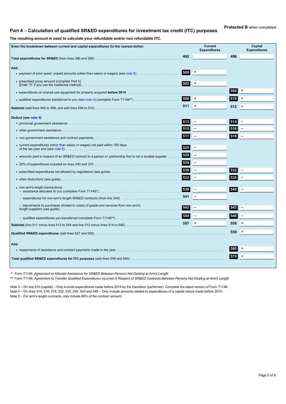 Form T661 Scientific Research and Experimental Development (Sred) Expenditures Claim - Canada, Page 5