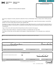 Document preview: Form T652 Notice of Revocation of Waiver - Canada