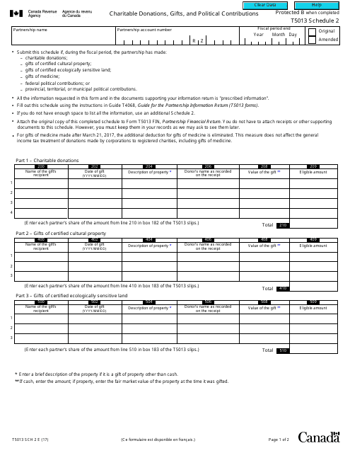 Form T5013 Schedule 2  Printable Pdf