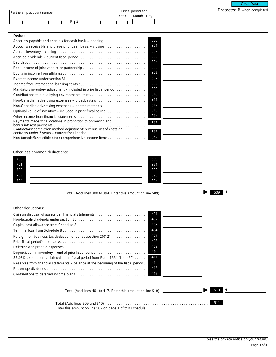 Form T5013 Schedule 1 - Fill Out, Sign Online And Download Fillable PDF, Canada | Templateroller