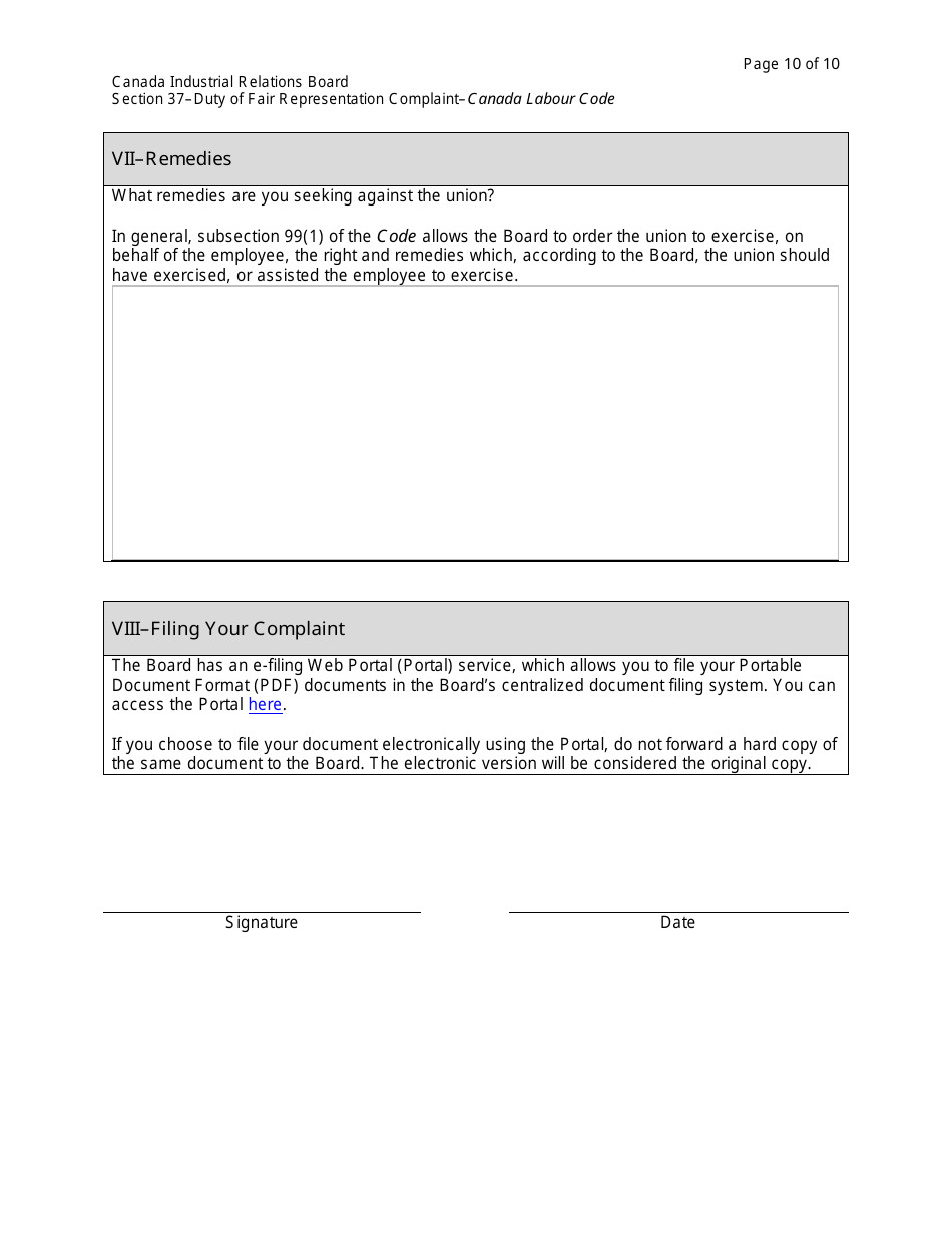 Section 37 Duty of Fair Representation Complaint - Canada, Page 10