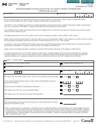 Form T2 Schedule 569 Ontario Business-Research Institute Tax Credit Contract Information (2009 and Later Tax Years) - Canada