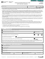 Form T2 Schedule 562 Ontario Sound Recording Tax Credit (2015 and Later Tax Years) - Canada