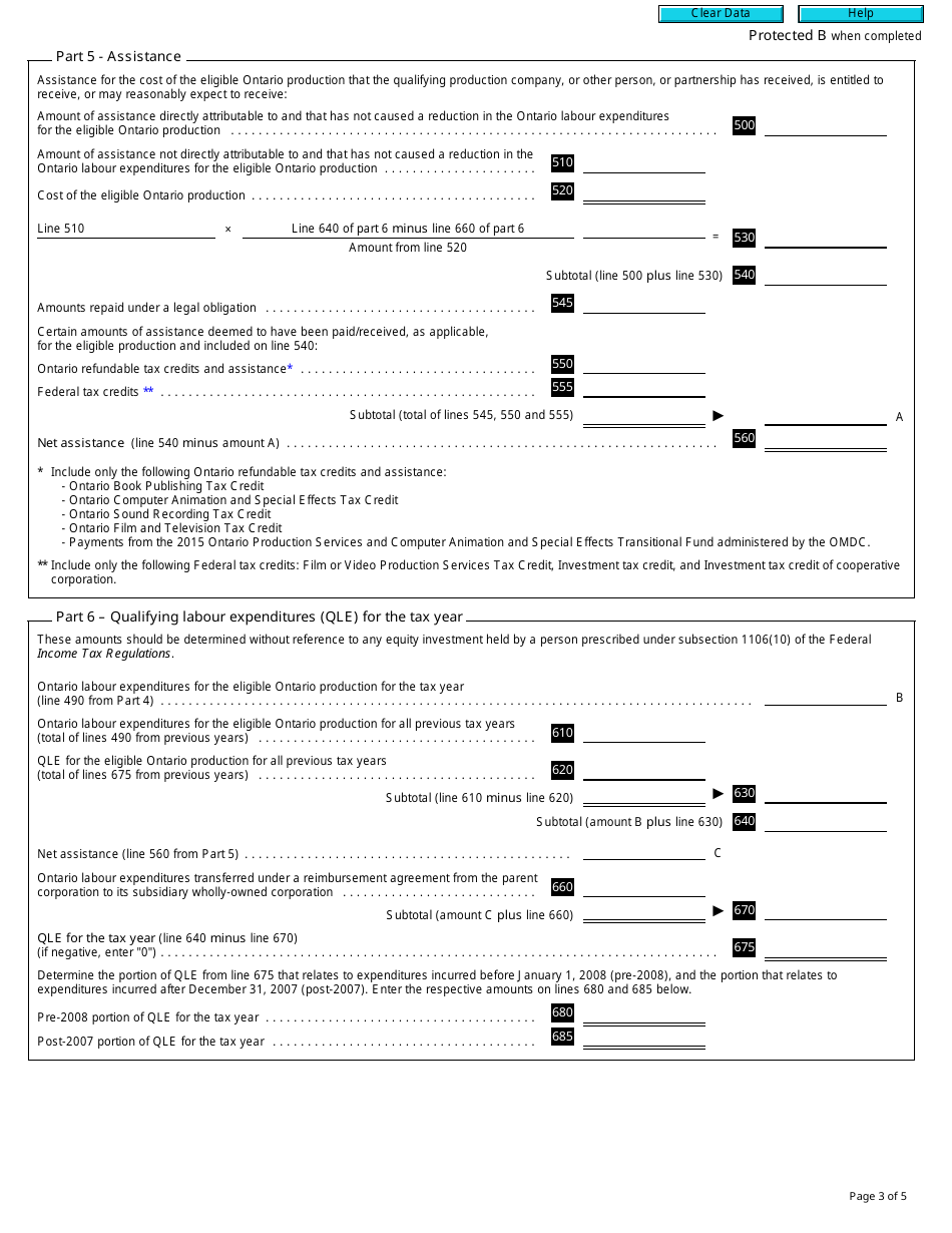 Form T2 Schedule 556 Ontario Film and Television Tax Credit (2017 and Later Tax Years) - Canada, Page 3