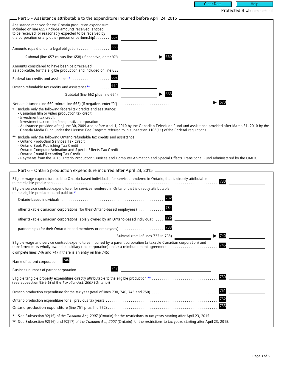 Form T2 Schedule 558 Ontario Production Services Tax Credit (2015 and Later Tax Years) - Canada, Page 3