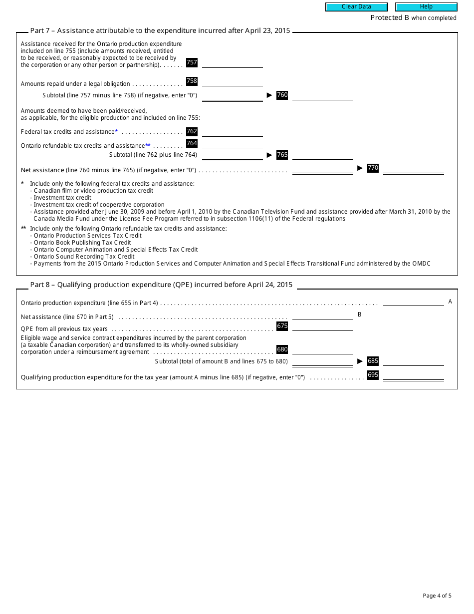 Form T2 Schedule 558 Ontario Production Services Tax Credit (2015 and Later Tax Years) - Canada, Page 4