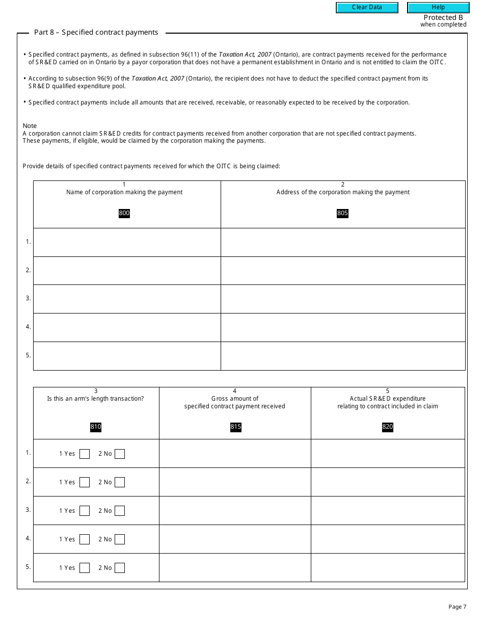 Form T2 Schedule 566 Ontario Innovation Tax Credit (2016 and Later Tax Years) - Canada, Page 7