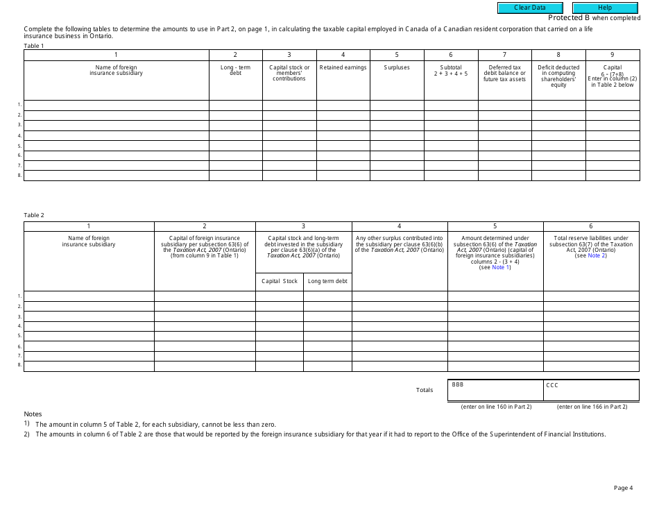 Form T2 Schedule 512 Ontario Special Additional Tax on Life Insurance Corporations (Sat) (2009 and Later Tax Years) - Canada, Page 4