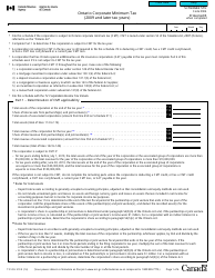Document preview: Form T2 Schedule 510 Ontario Corporate Minimum Tax (2009 and Later Tax Years) - Canada