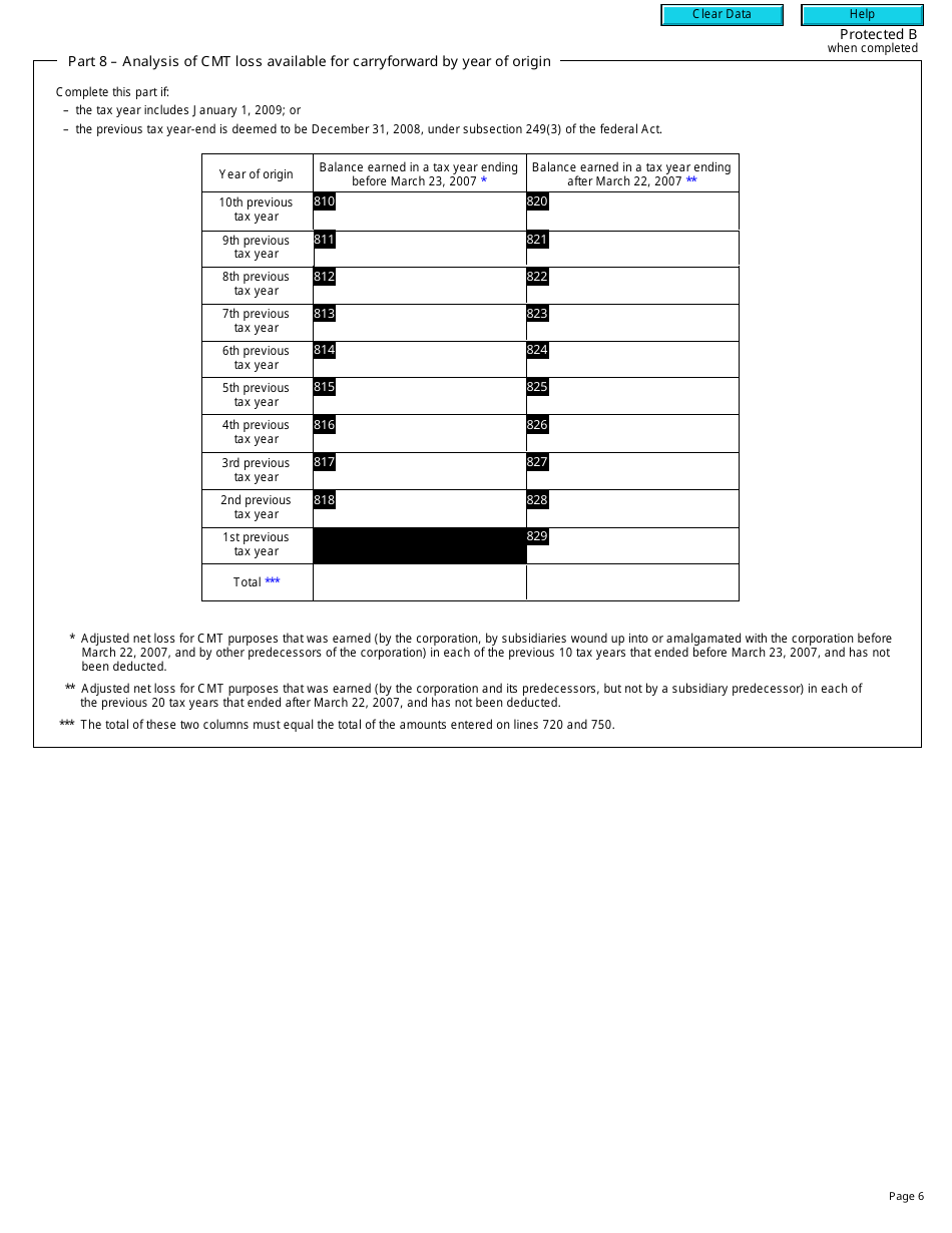 Form T2 Schedule 510 Ontario Corporate Minimum Tax (2009 and Later Tax Years) - Canada, Page 6