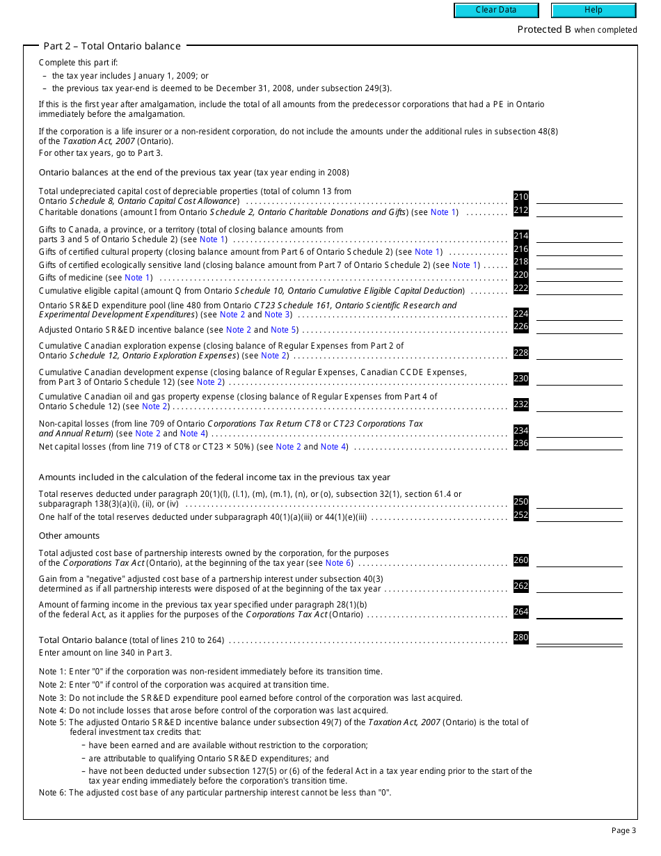Form T2 Schedule 506 Ontario Transitional Tax Debits and Credits (2010 and Later Tax Years) - Canada, Page 3