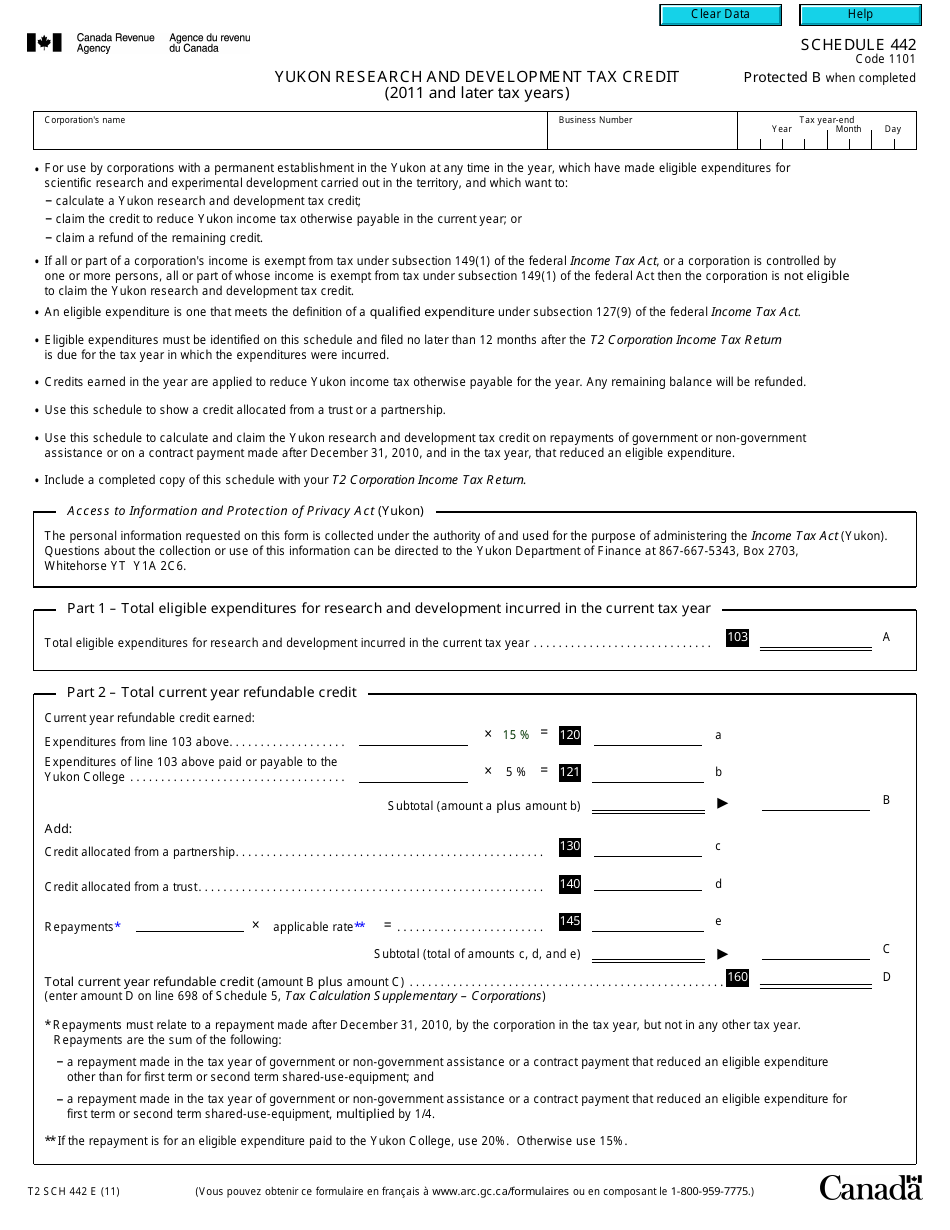 Form T2 Schedule 442 - Fill Out, Sign Online and Download Fillable PDF ...