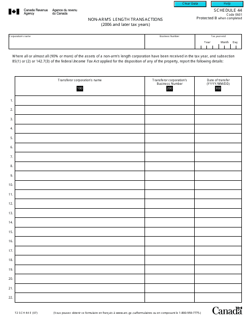 Form T2 Schedule 44  Printable Pdf