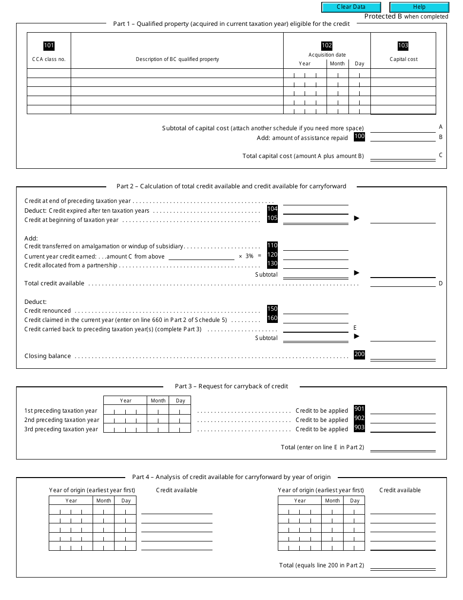 Form T2 Schedule 426 British Columbia Manufacturing and Processing Tax Credit (2000 and Later Taxation Years) - Canada, Page 2