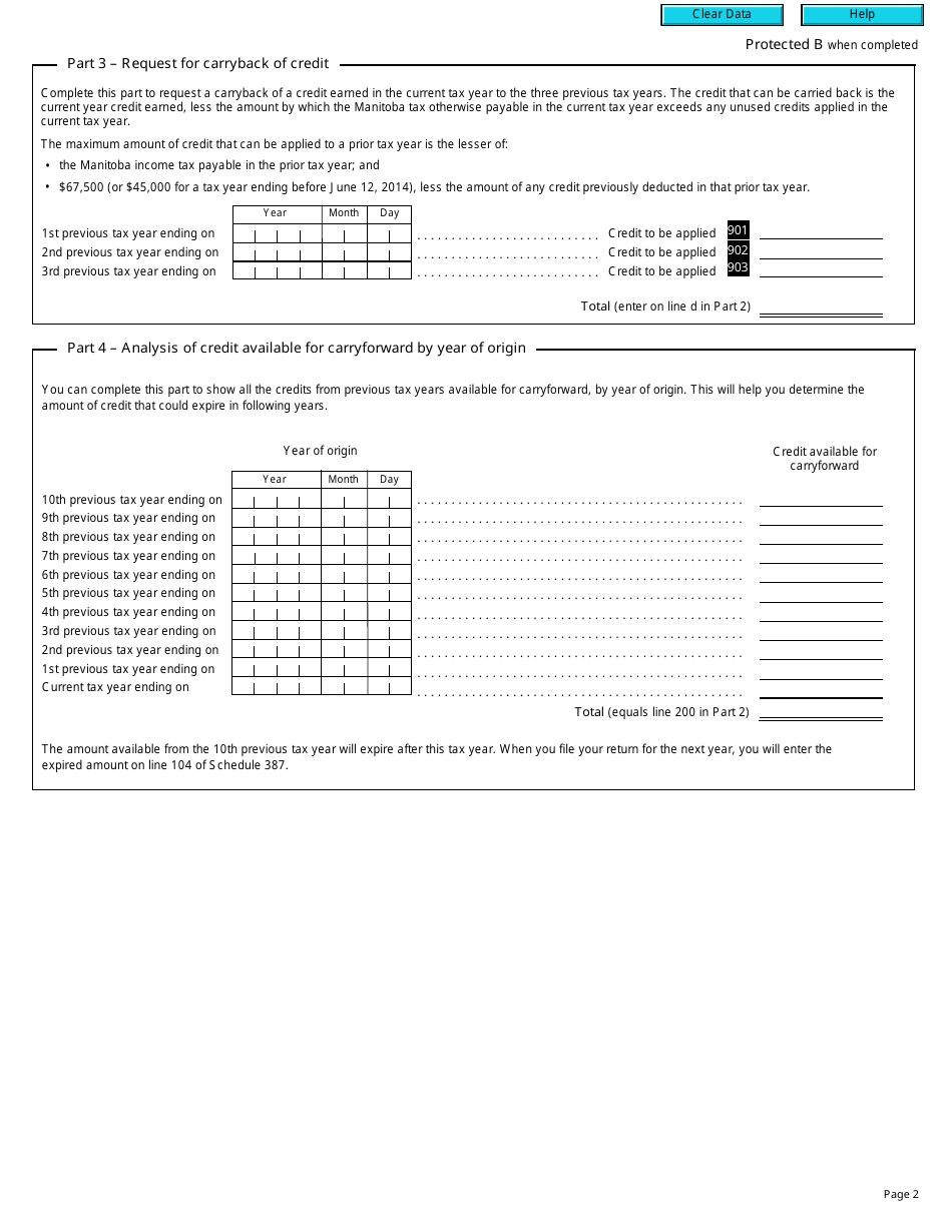 Form T2 Schedule 387 Manitoba Small Business Venture Capital Tax Credit (2016 and Later Tax Years) - Canada, Page 2