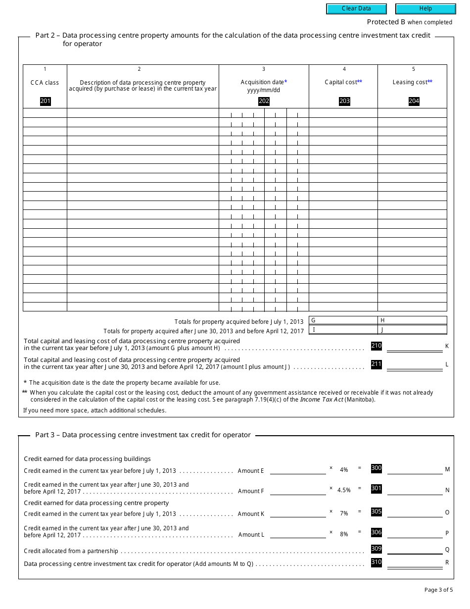 Form T2 Schedule 392 Manitoba Data Processing Investment Tax Credits (2013 and Later Tax Years) - Canada, Page 3
