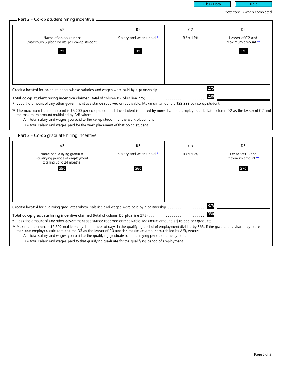 Form T2 Schedule 384 Manitoba Paid Work Experience Tax Credit (2017 and Later Tax Years) - Canada, Page 2