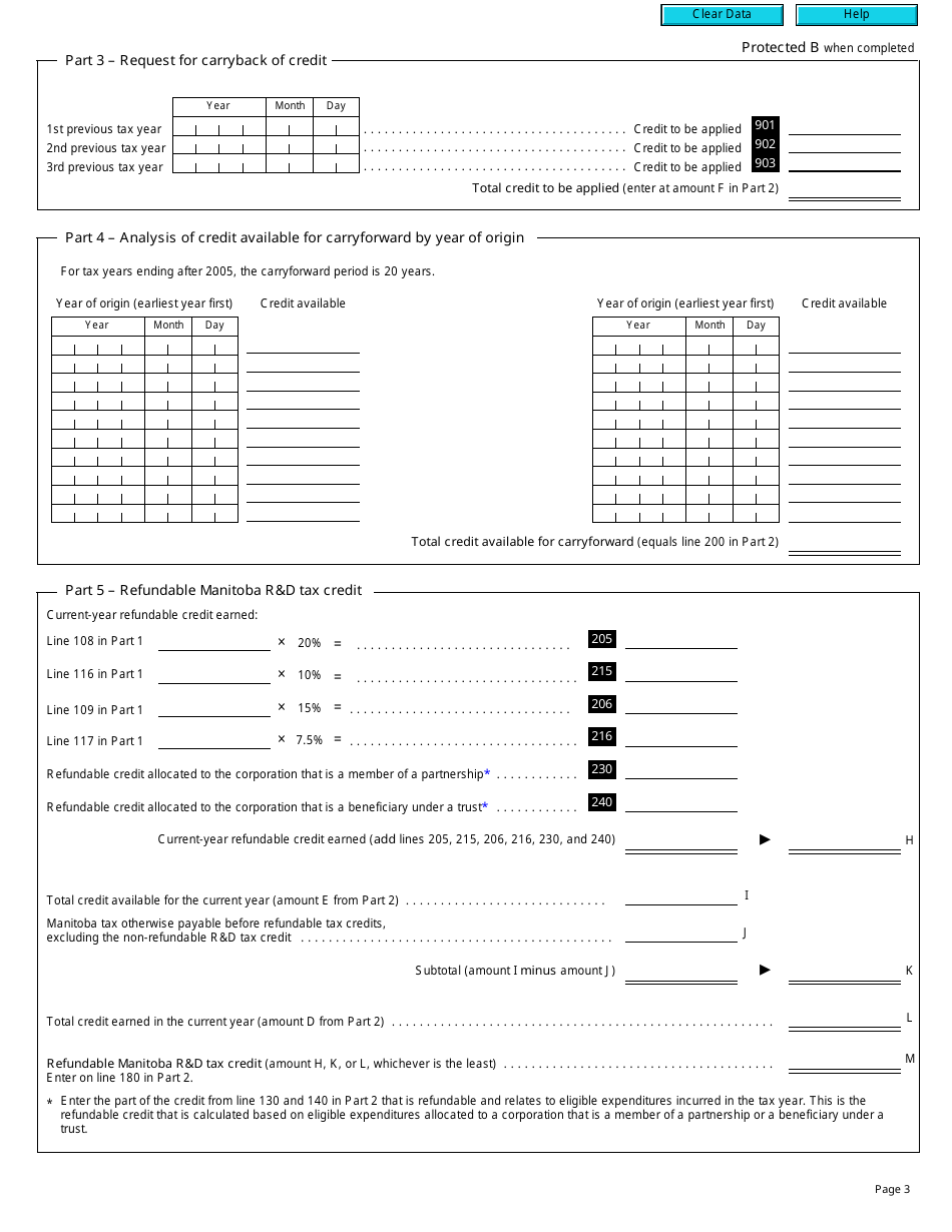 Form T2 Schedule 380 Manitoba Research and Development Tax Credit (2017 and Later Tax Years) - Canada, Page 3