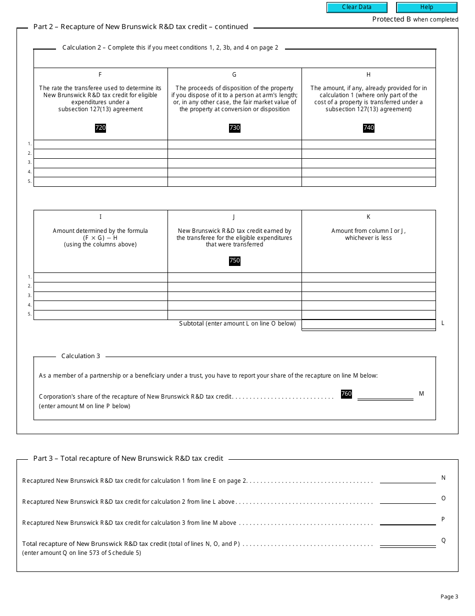 Form T2 Schedule 360 New Brunswick Research and Development Tax Credit (2011 and Later Tax Years) - Canada, Page 3