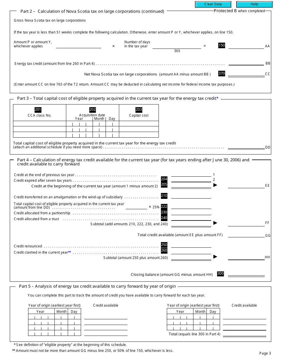 Form T2 Schedule 342 Nova Scotia Tax on Large Corporations (2006 and Later Taxation Years) - Canada, Page 3