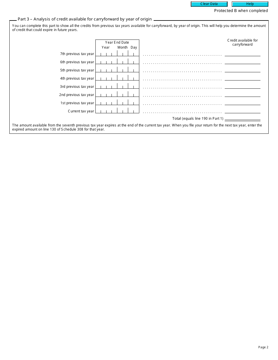 Form T2 Schedule 308 Newfoundland and Labrador Venture Capital Tax Credit (2014 and Later Tax Years) - Canada, Page 2