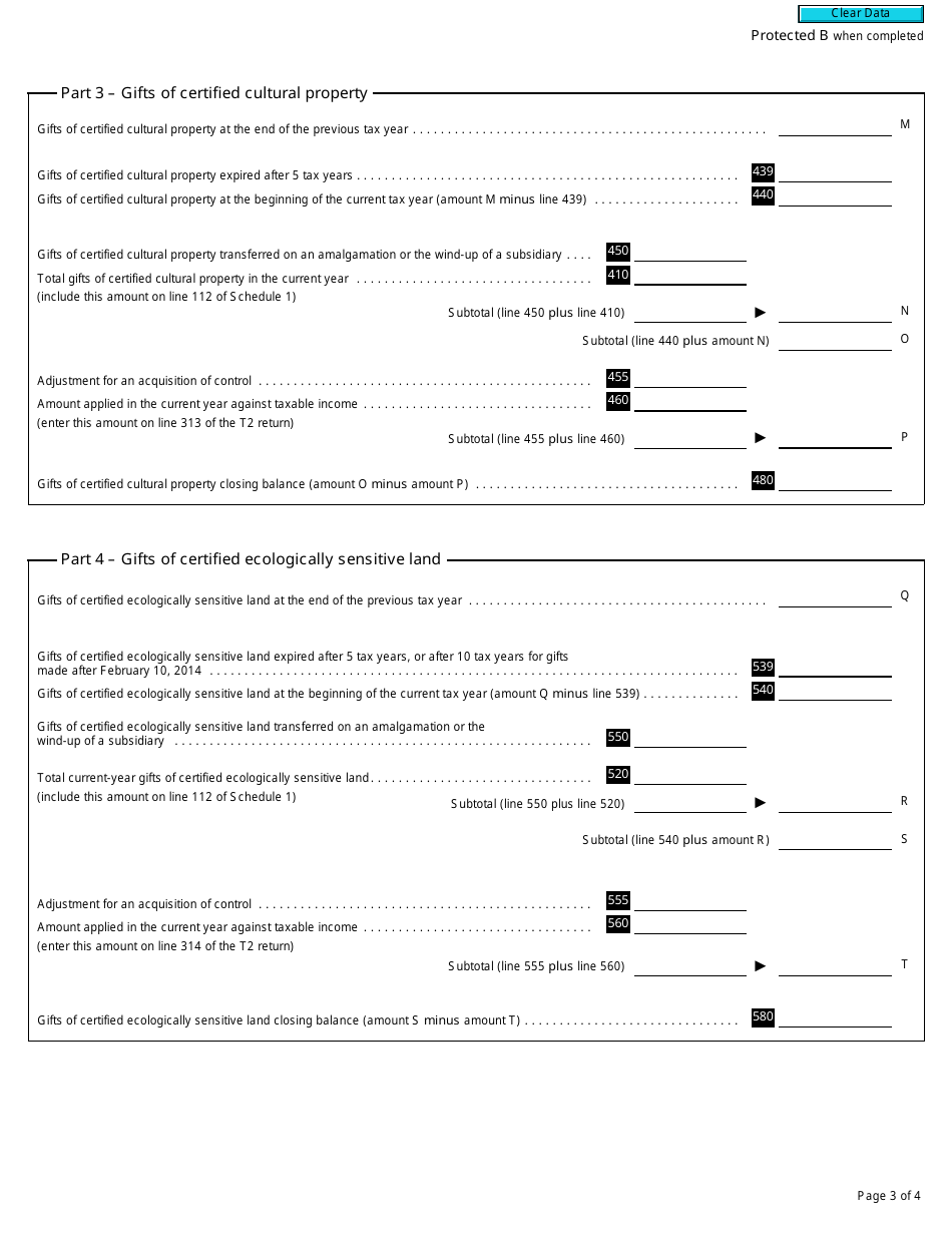Form T2 Schedule 2 Charitable Donations and Gifts (2017 and Later Tax Years) - Canada, Page 3