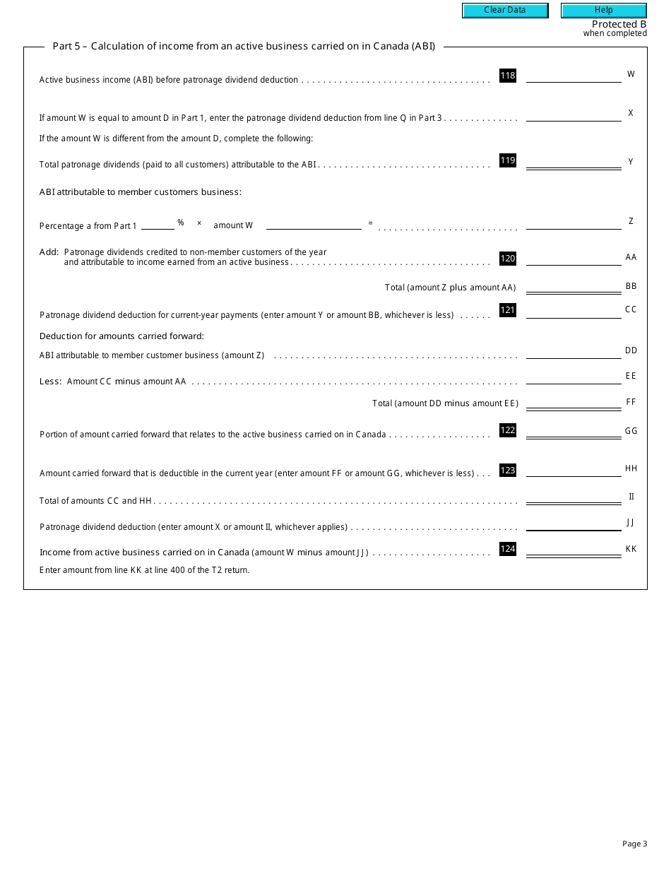 Form T2 Schedule 16 Patronage Dividend Deduction (2006 and Later Taxation Years) - Canada, Page 3