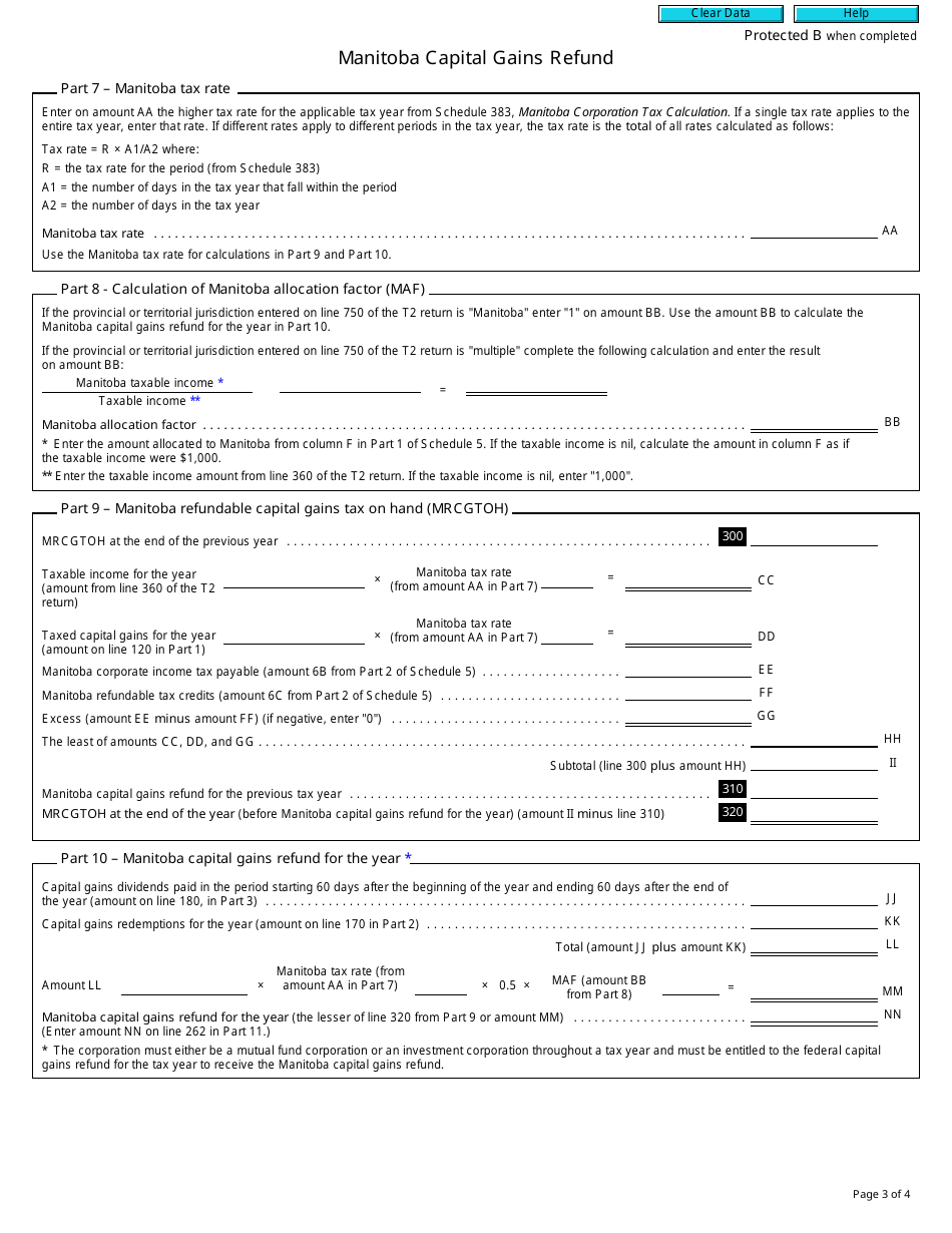 Form T2 Schedule 18 Federal and Provincial or Territorial Capital Gains Refund (2017 and Later Tax Years) - Canada, Page 3