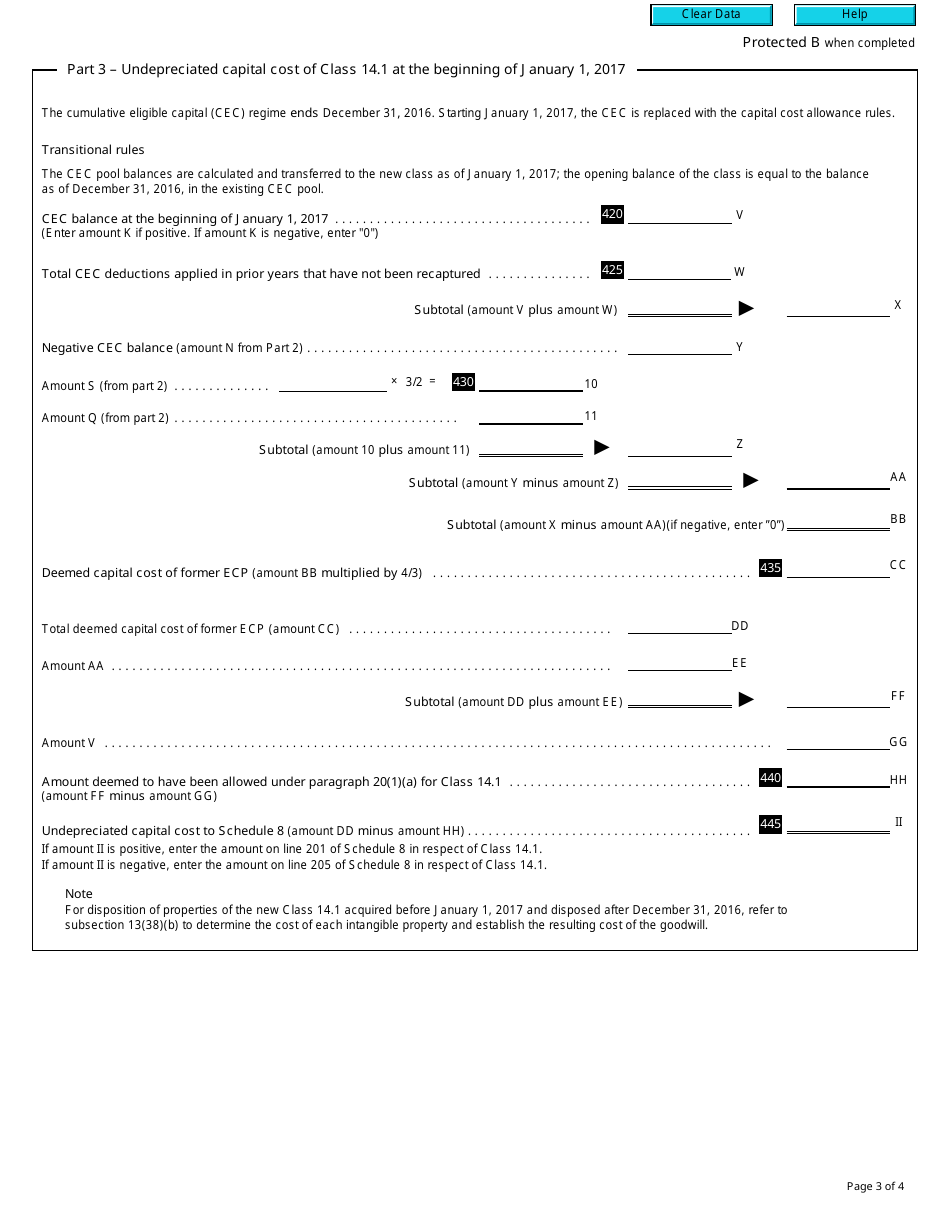 Form T2 Schedule 10 Cumulative Eligible Capital Deduction (2016 and Later Taxation Years) - Canada, Page 3