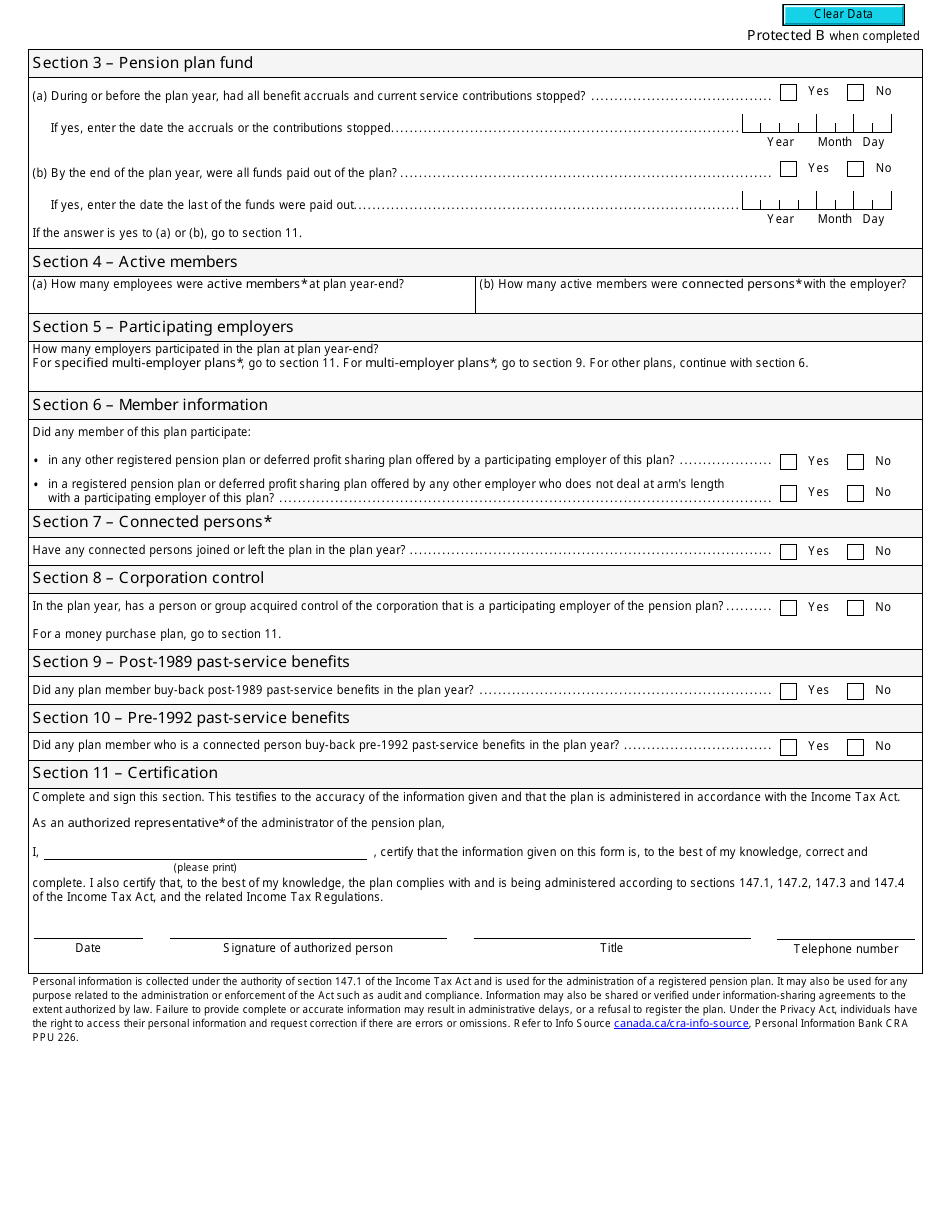 Form T244 Registered Pension Plan Annual Information Return - Canada, Page 3