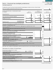 Document preview: Form T2203 (9408-C) Part SK428MJ Part 4 - Provincial Tax (Multiple Jurisdictions) - Saskatchewan Tax - Canada, 2018