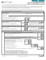 Form T2081 Excess Corporate Holdings Worksheet for Private Foundations - Canada