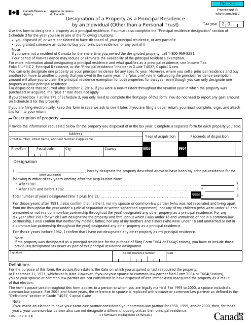Form T2091(IND)  Printable Pdf
