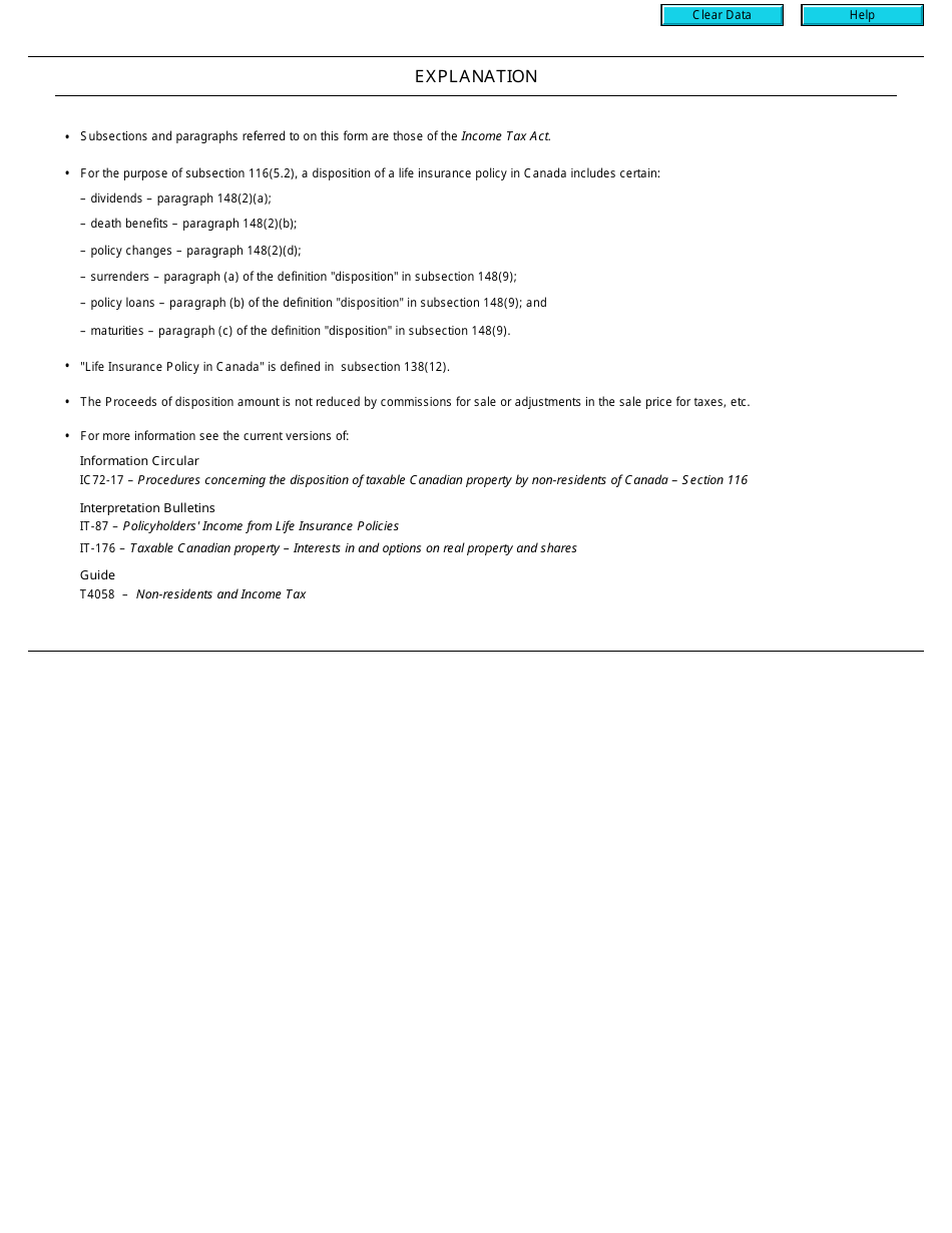 Form T2062B Notice of Disposition of a Life Insurance Policy in Canada by a Non-resident of Canada - Canada, Page 4