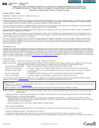 Form T2062A Request by a Non-resident of Canada for a Certificate of Compliance Related to the Disposition of Canadian Resource or Timber Resource Property, Canadian Real Property (Other Than Capital Property), or Depreciable Taxable Canadian Property - Canada
