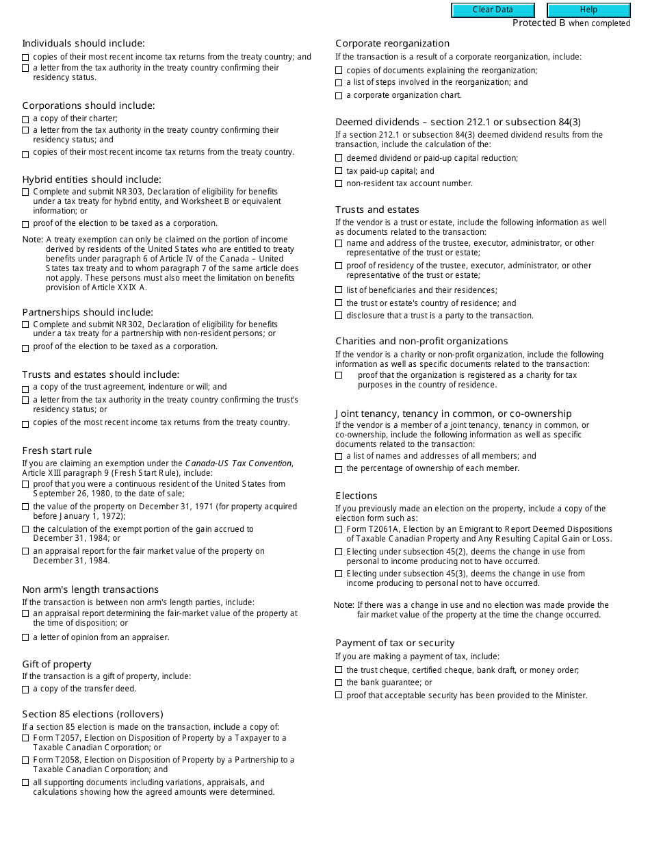 Form T2062 Request by a Non-resident of Canada for a Certificate of Compliance Related to the Disposition of Taxable Canadian Property - Canada, Page 4