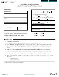 Document preview: Form T2052 Registered Canadian Amateur Athletic Association Information Return - Canada