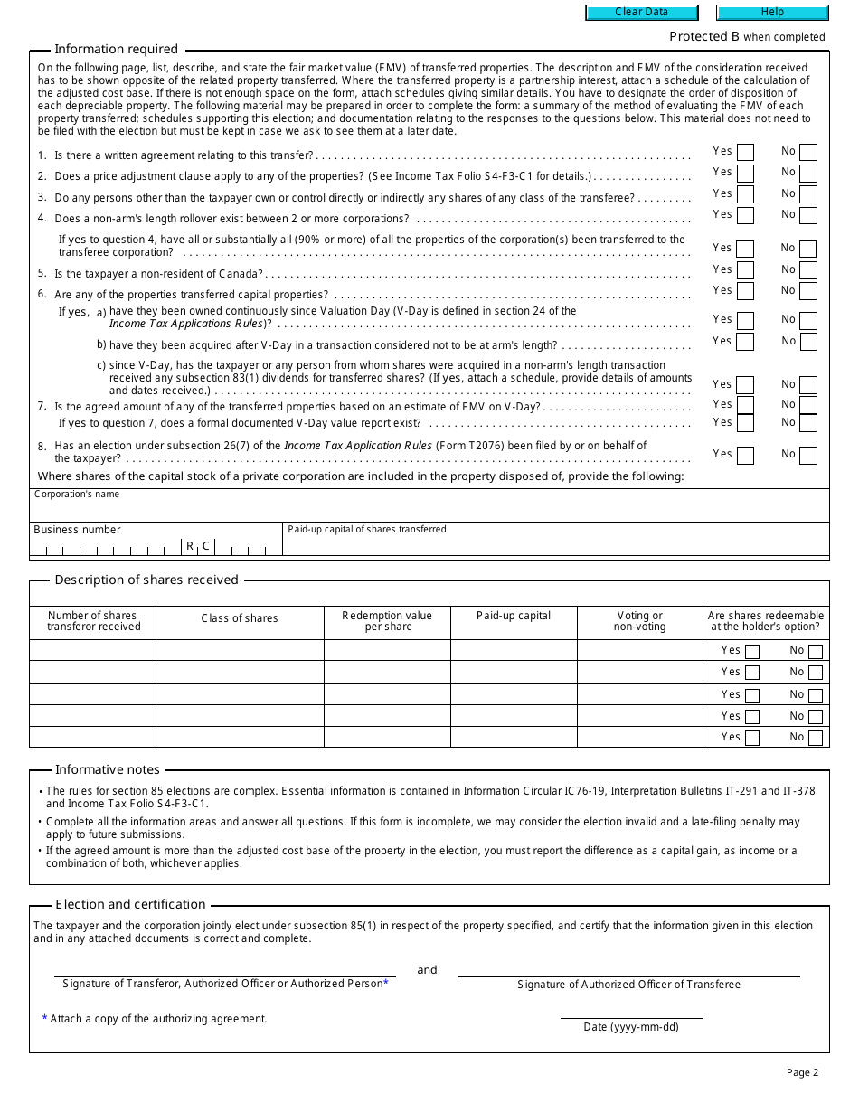Form T2057 - Fill Out, Sign Online and Download Fillable PDF, Canada ...